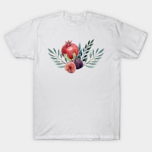 Autumn Floral and Fruit T-Shirt